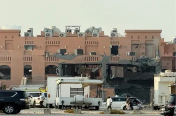 مبنى متضرر، في أعقاب هجوم إسرائيلي على قادة حماس في الدوحة