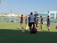 المنتخب الوطني في أثناء التدريبات 
