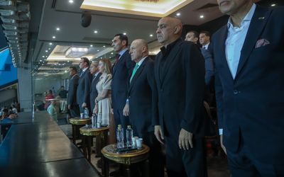 حضور مميز في مقصورة إستاد القاهرة لمتابعة ودية مصر وروسيا