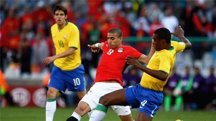صورة ارشيفية من مباراة المنتخب مع منتخب البرازيل
