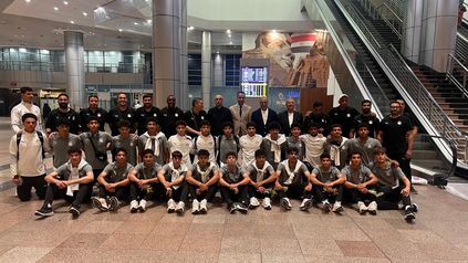 منتخب الناشئين في مطار القاهرة بعد العودة من المغرب