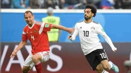 من مباراة سابقة لمنتخب مصر وروسيا