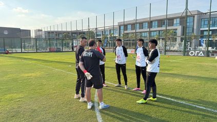 Đội tuyển Ai Cập U15 trong buổi tập đầu tiên