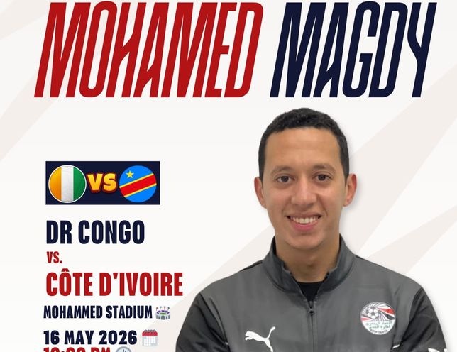 Soliman làm trợ lý trọng tài trận CHDC Congo – Bờ Biển Ngà tại CAN U17