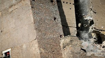 Partial Collapse of a Medieval Tower in Rome; Trapped Worker Rescued