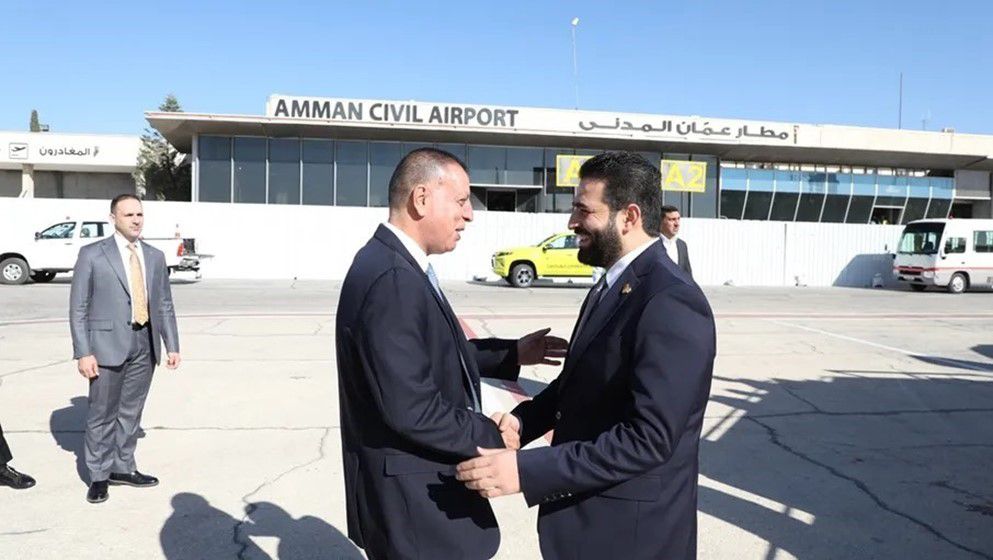 Al-Farayeh receives Syrian Interior Minister at Amman Civil Airport