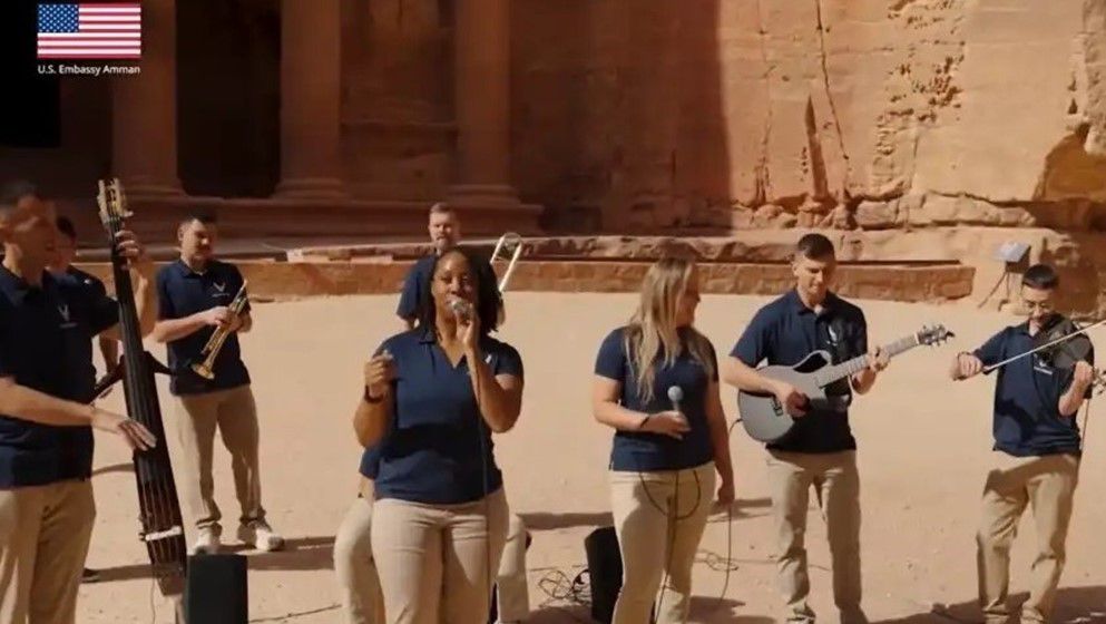 U.S. Central Air Forces Band Lights Up Petra with Mini Concert