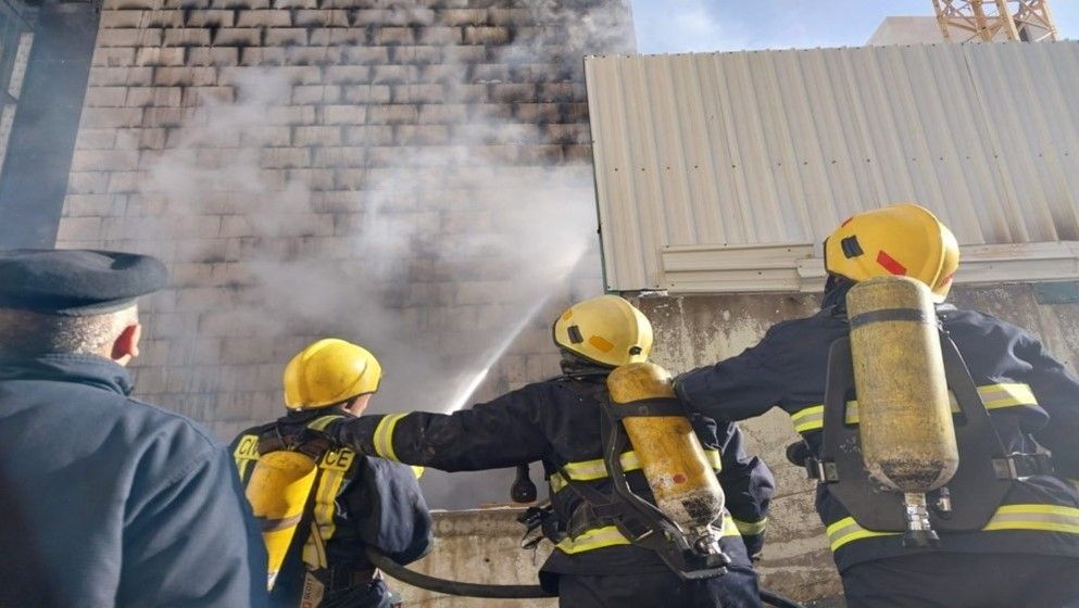 Firefighting teams extinguish fire that broke out in complex i...