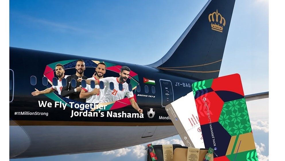 In Support of Al Nashama... Royal Jordanian Aircraft Carry Images of the National Team