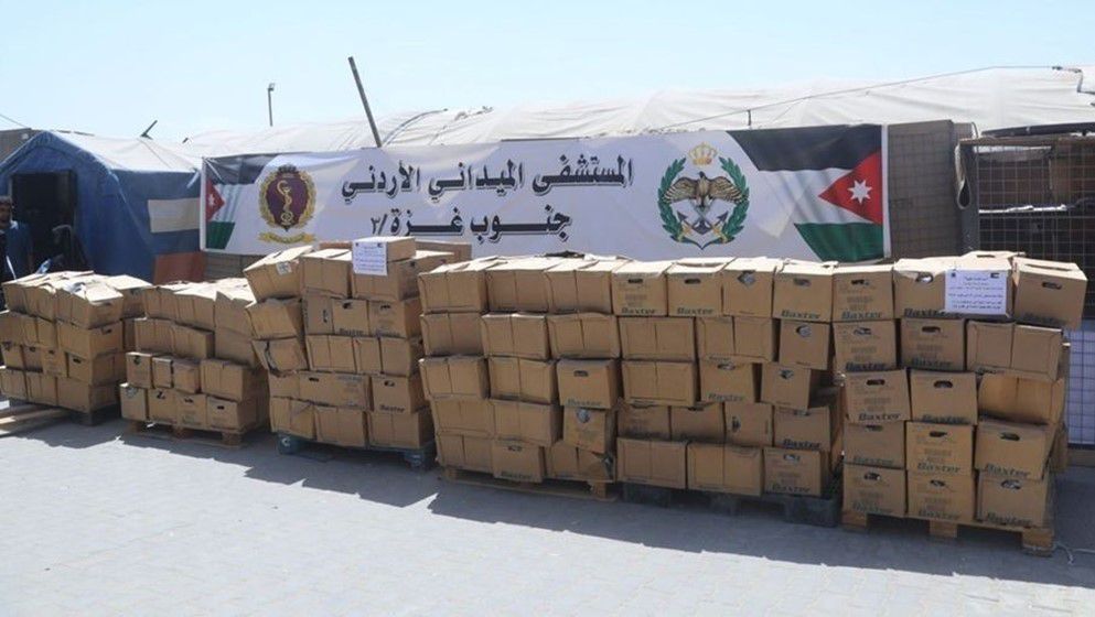 Medical and Food Aid Arrives at Jordanian Field Hospital in Gaza on Wednesday