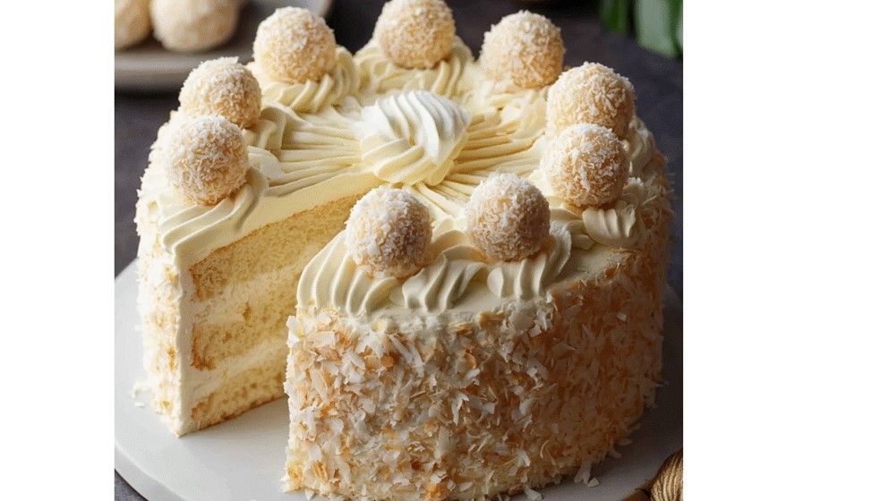 Luxurious Coconut Raffaello Cake
